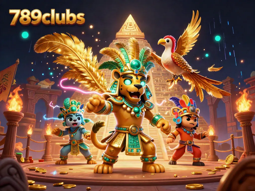 Engage in thrilling games at 789clubs with a vibrant 3D scene showcasing dynamic characters and casino elements.