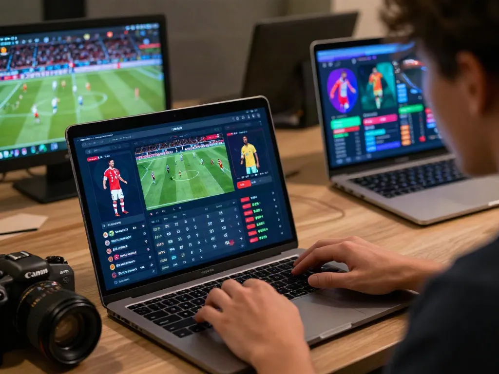 WWBOLA user engaging with high odds soccer betting interface on laptop.