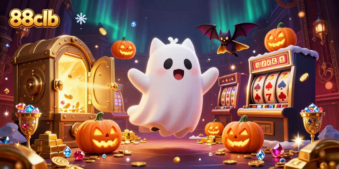 Experience magical adventures with 88clb featuring a friendly ghost cat and treasures in a haunted casino.