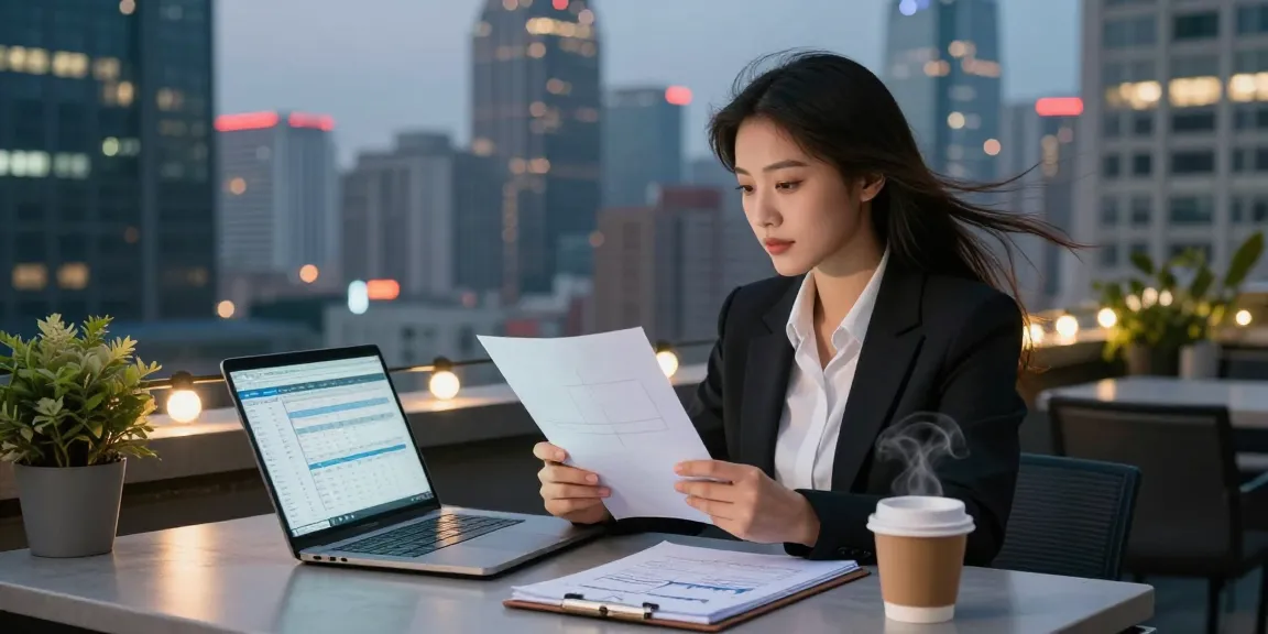 Young professional reviewing payday loans insights on rooftop at https://paydayloans-on.ca/ with city skyline backdrop.
