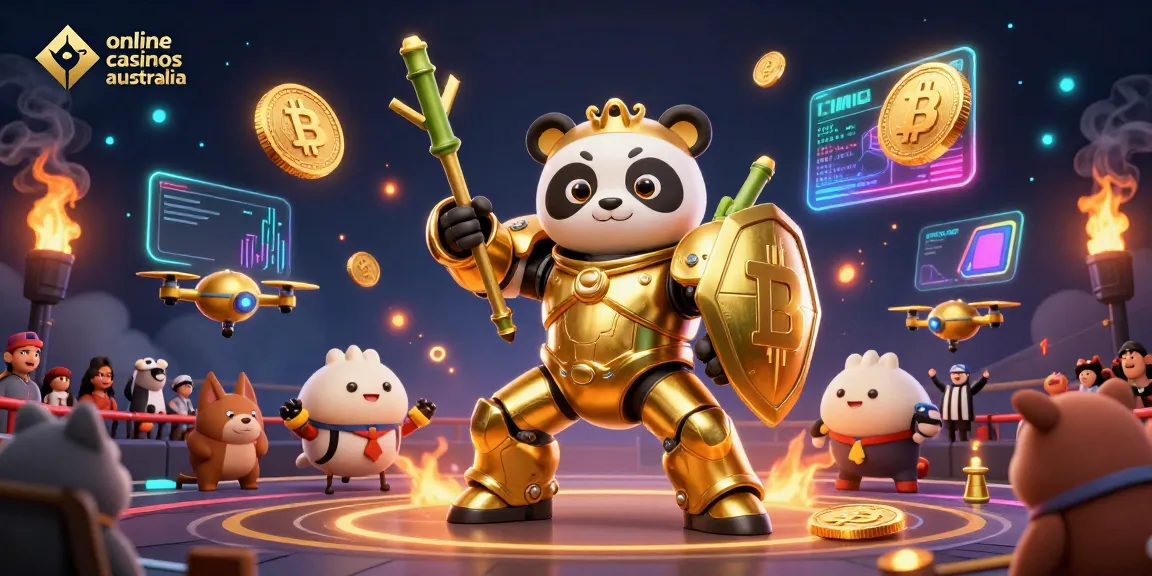 Engage in exciting gameplay at online casinos Australia featuring vibrant designs and cryptocurrency elements.