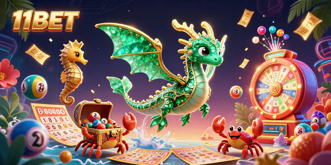 Experience thrilling gameplay at 11BET with colorful lottery elements and vibrant casino visuals.