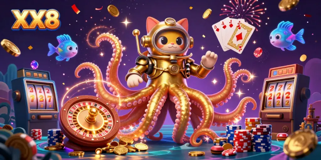Experience the thrill of XX8 with a captivating 3D scene filled with casino magic and excitement!