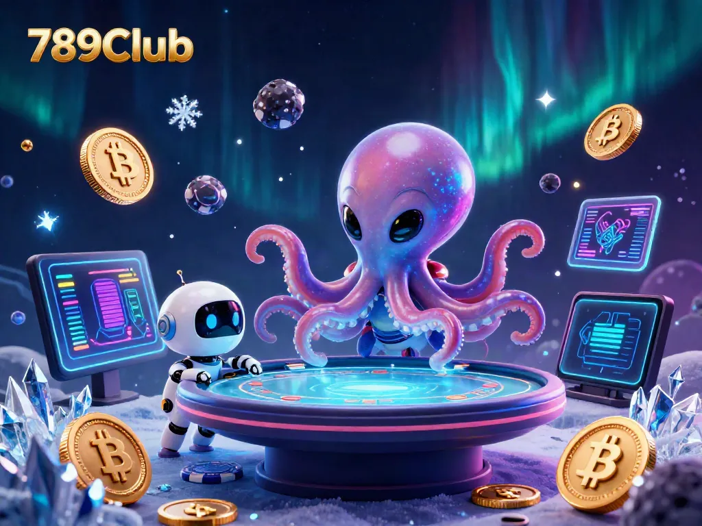 Enjoy thrilling gameplay at 789Club with a vibrant alien casino scene featuring colorful poker elements.