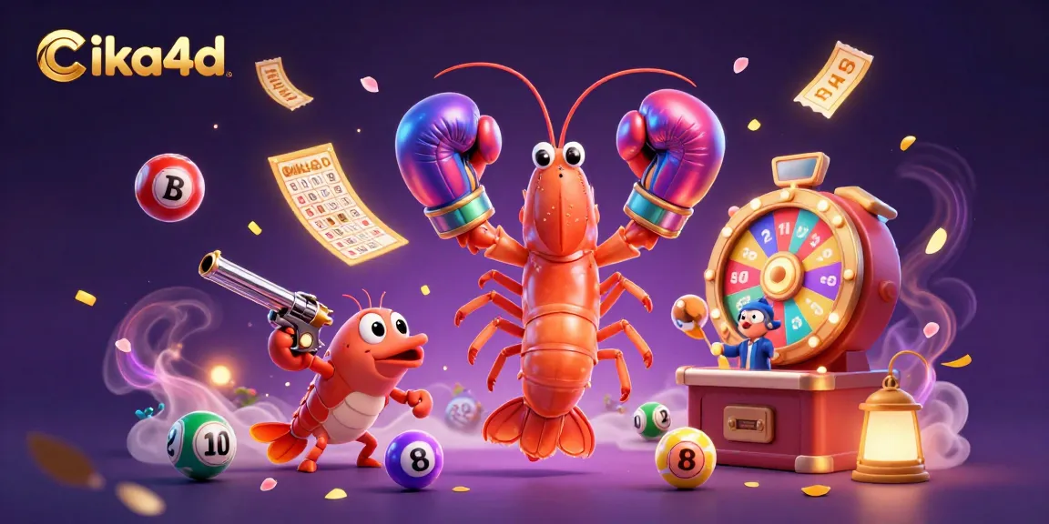 Colorful casino scene with cika4d's vibrant lottery elements featuring unique ocean-themed characters.