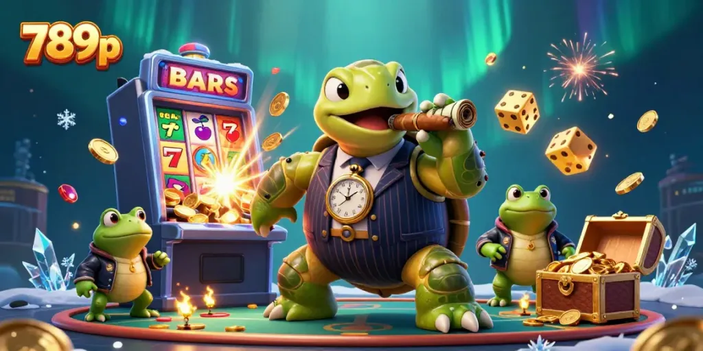Experience the thrilling jackpot explosion of 789p with a vibrant casino scene featuring unique characters.