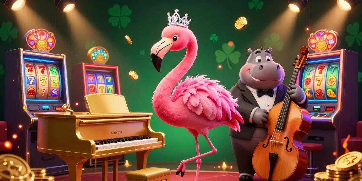 Engage in thrilling gameplay with LGOSUPER featuring a colorful casino scene filled with vibrant slot machines and charismatic performances.