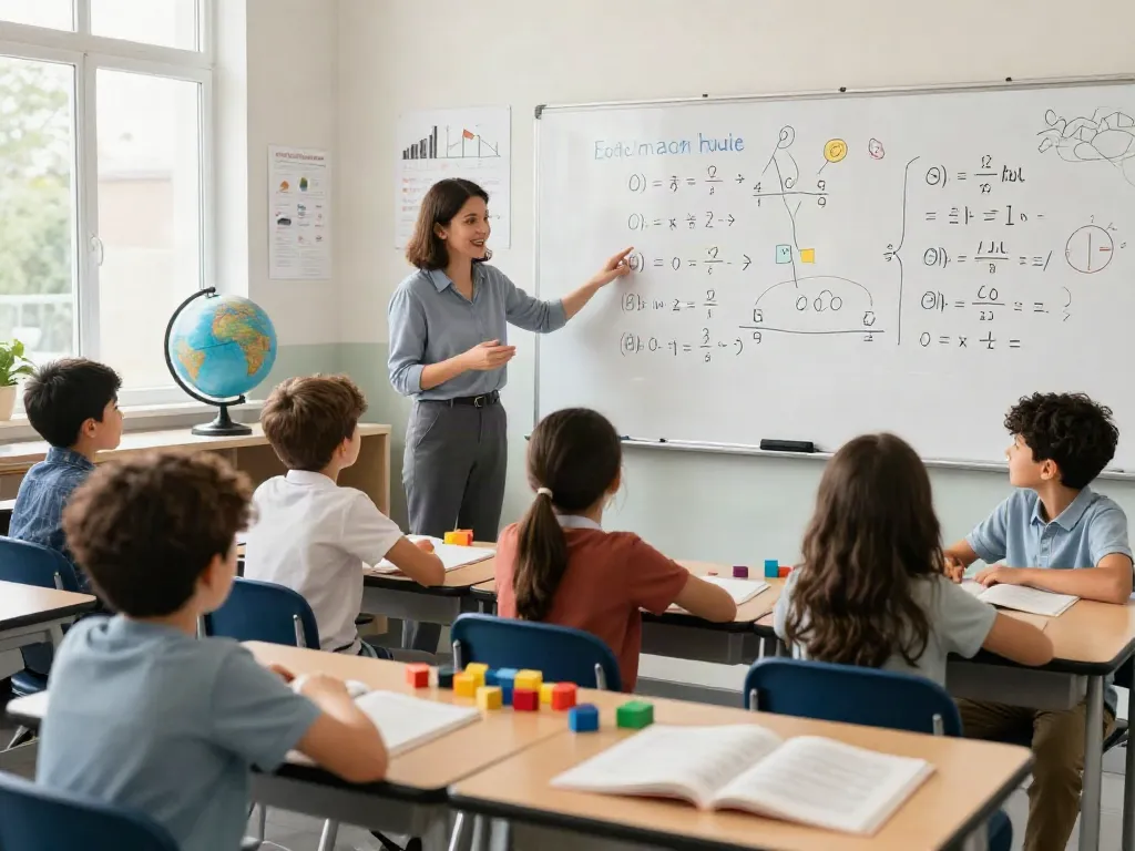 Students engaged in math learning, practicing how to look these up in a vibrant classroom.