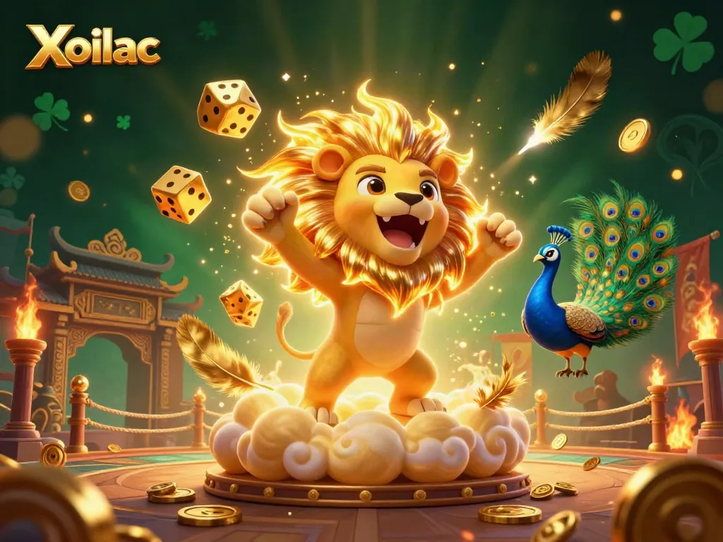 Xoilac captivates players with a vibrant illustration showcasing the thrilling world of gambling.
