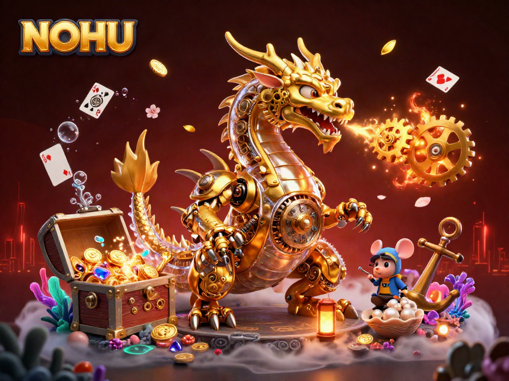Experience thrilling gameplay at NOHU with a mechanical dragon and treasure-filled underwater adventure.