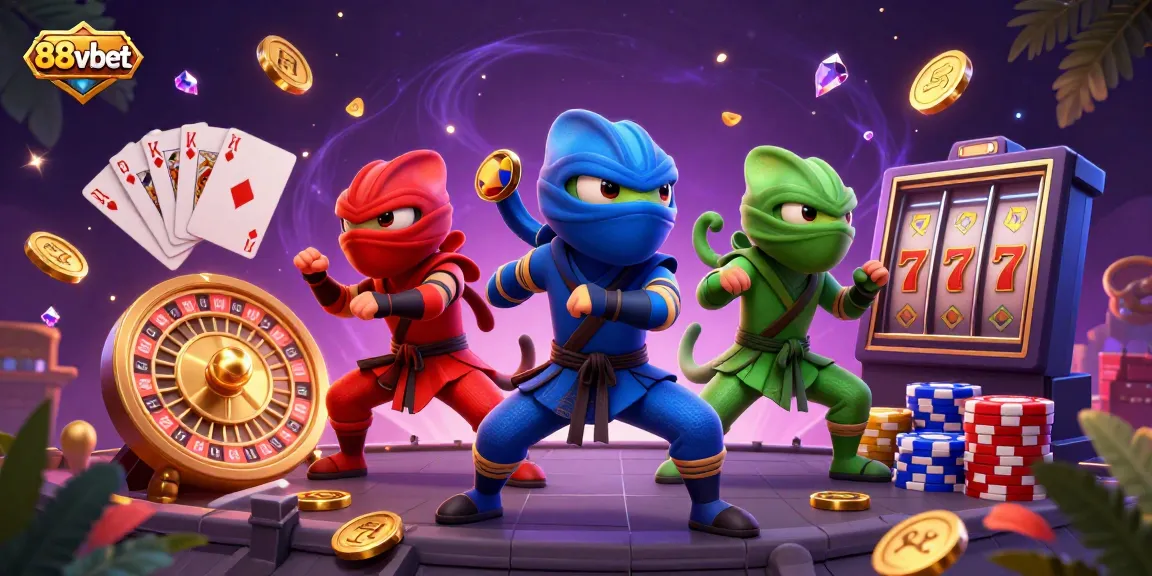 Engage with the thrilling action of 88vbet as chameleons showcase their skills amidst soaring coins and casino elements.