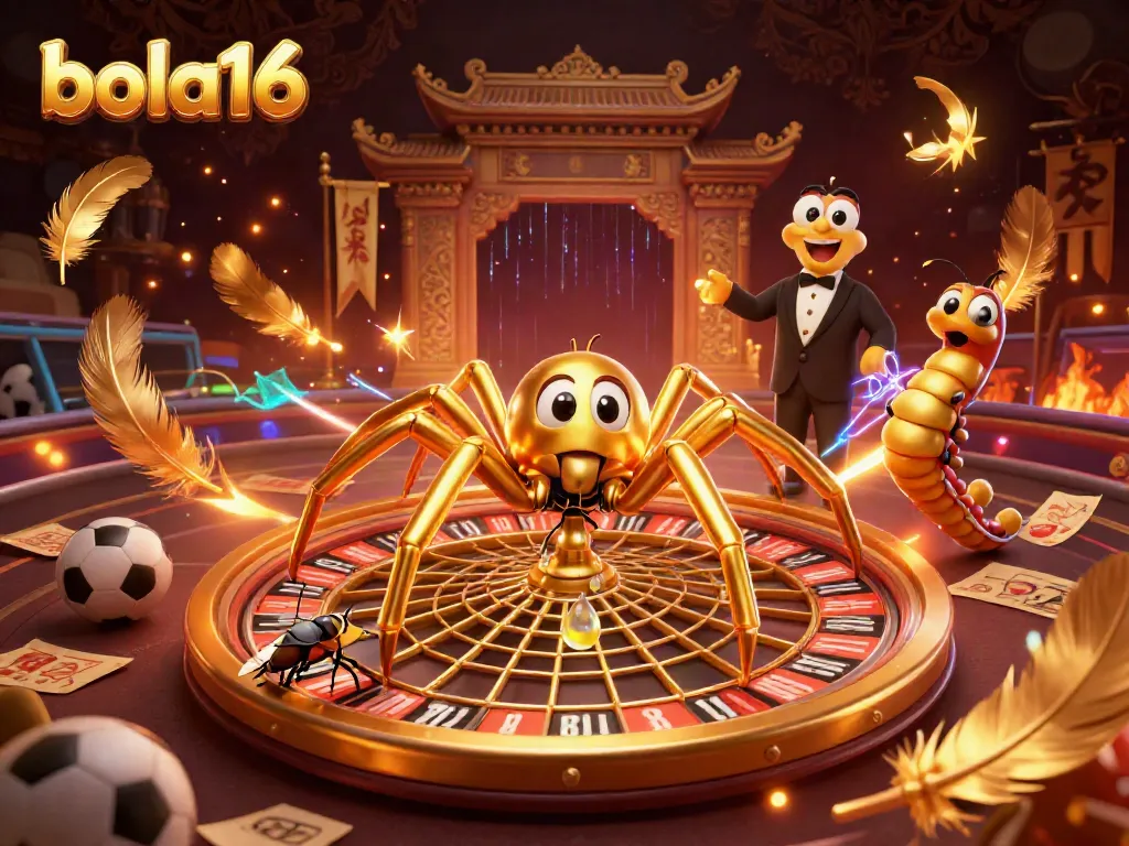 Bets are placed at BOLA16's roulette-themed web, featuring sports elements.