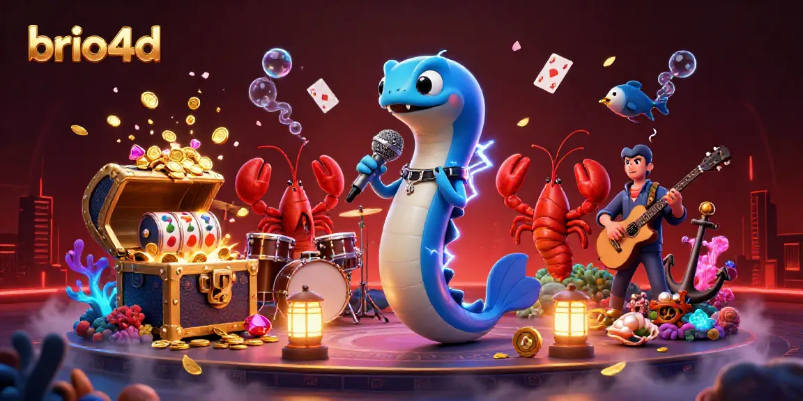 Engage with brio4d's electrifying underwater casino experience featuring cartoon characters in action.