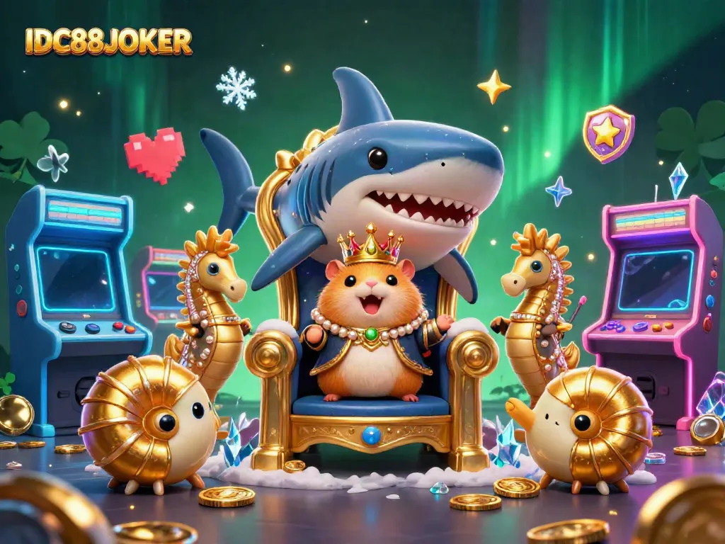 Spin to win with IDC88JOKER, showcasing vibrant characters and casino elements.