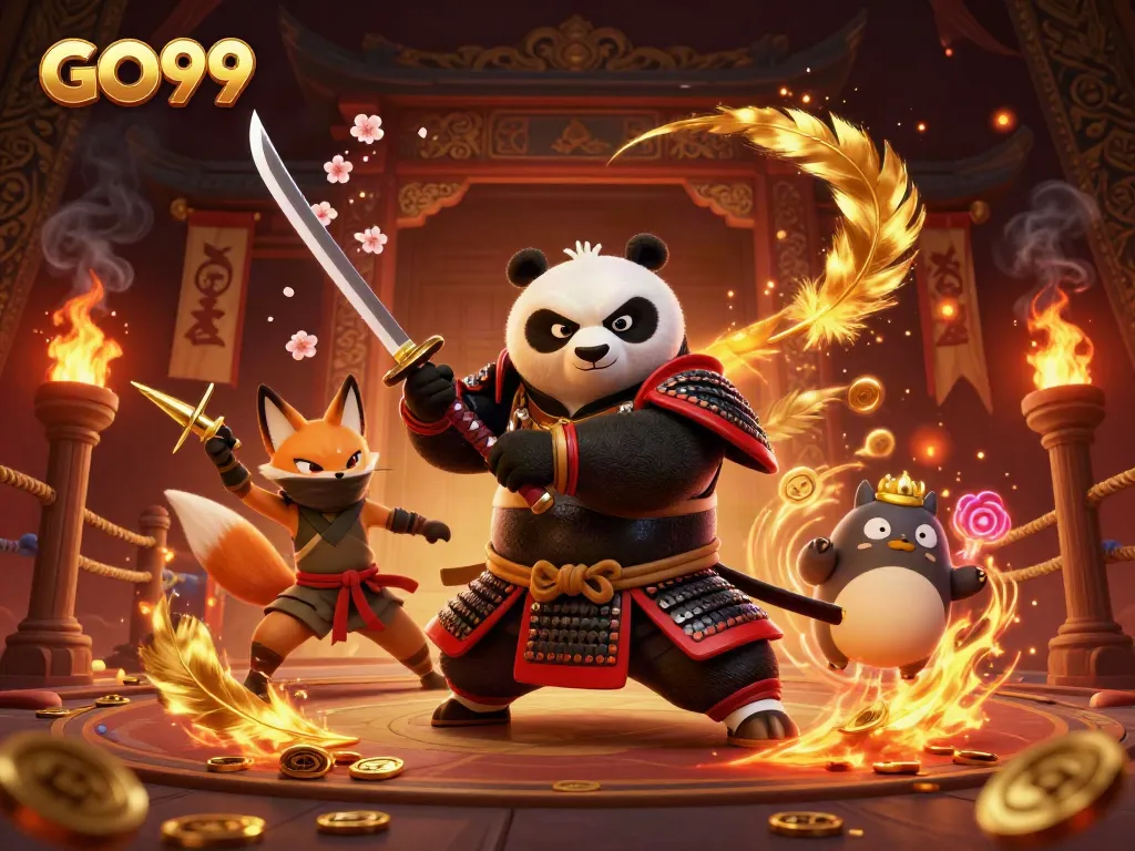 Experience the excitement of GO99 with dynamic characters in a lively gambling scene.