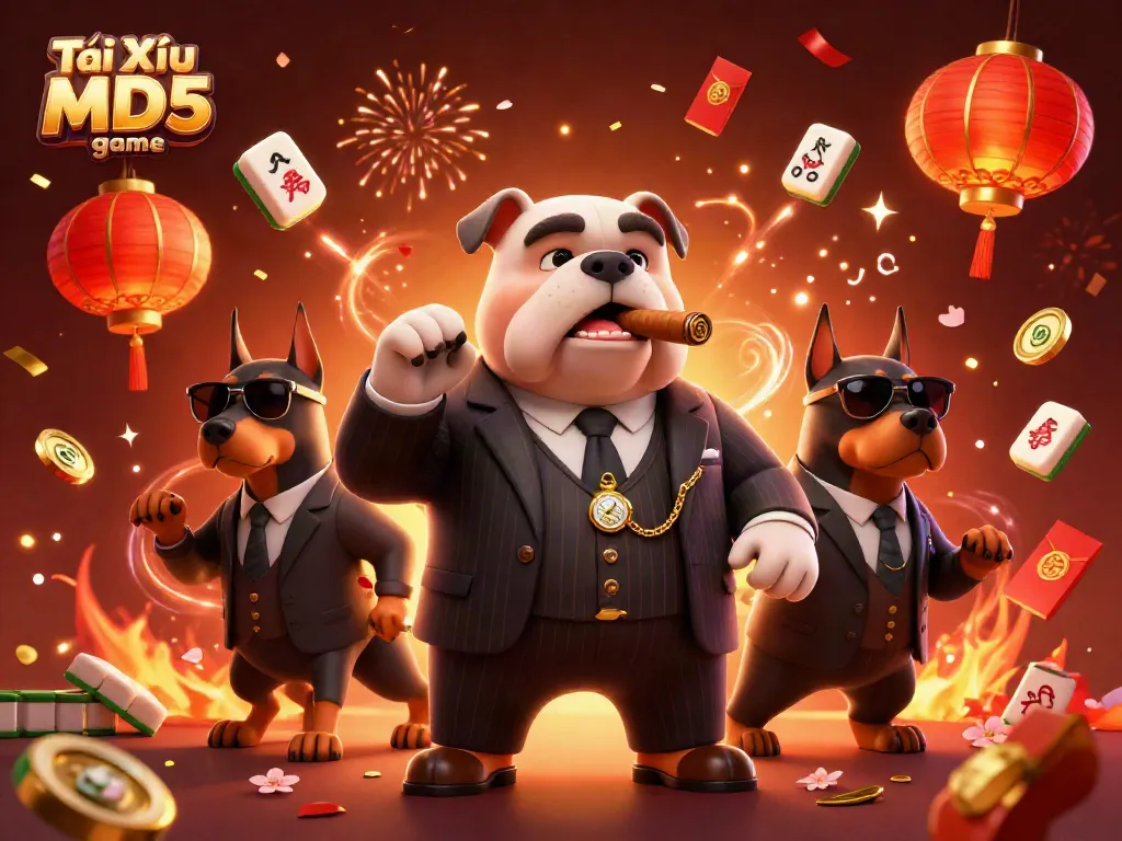 Engage in thrilling gameplay at Tài Xỉu MD5 game with vibrant 3D characters and casino elements.