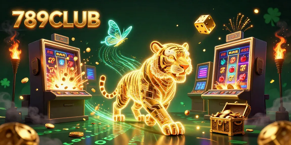 Experience the thrill at 789CLUB with golden tiger and dynamic slot machine action.