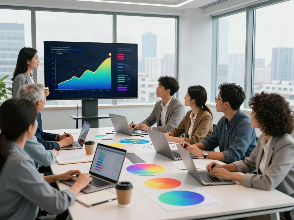 Team collaborating in a bright corporate office, highlighting business coaching Connecticut.