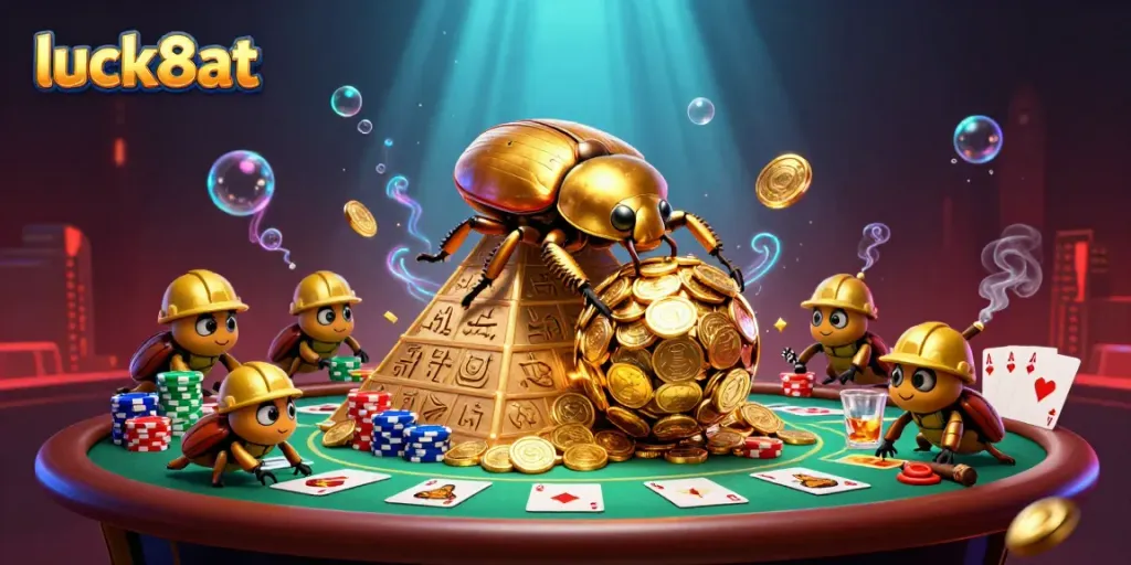 Engage with the luck8at casino world through exciting gameplay with golden beetles and rich casino symbols.