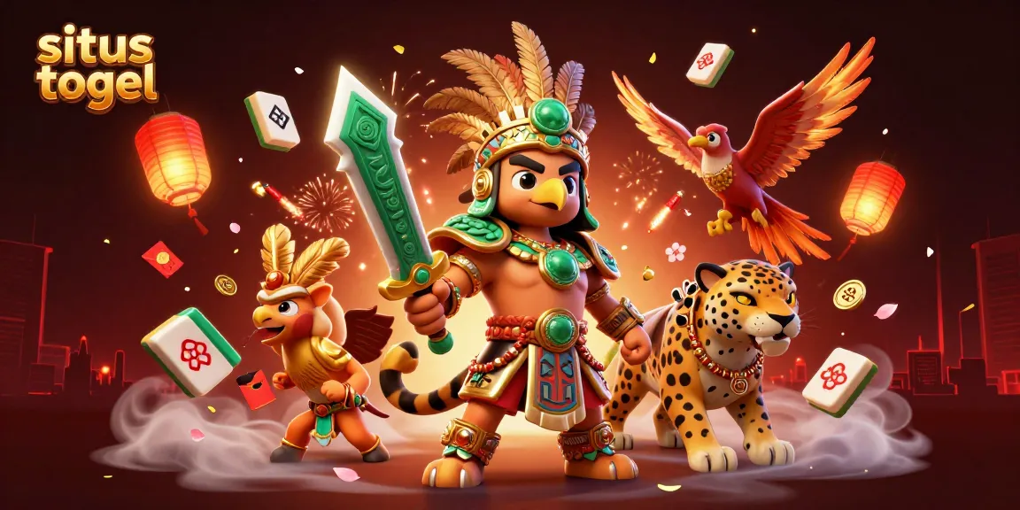Experience situs togel excitement with a vibrant 3D casino-themed illustration full of dynamic game elements.